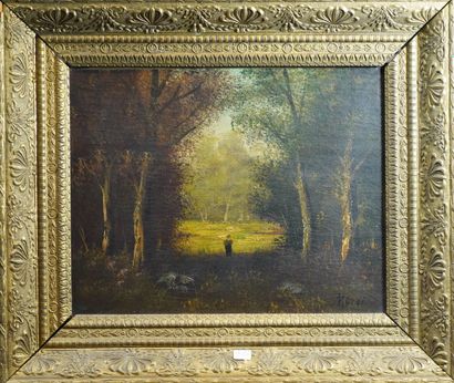 null 49- ''Paysages'' Deux huiles sur toile formant pendant 33 x 41 cm