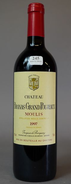 null 245- 12 bouteilles de Château Branas Grand Poujeaux, Moulis en Médoc 1997 (75...