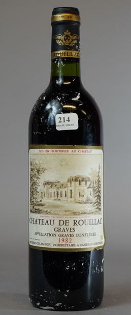 null 214- 12 bouteilles de Château de Rouillac, Graves 1982