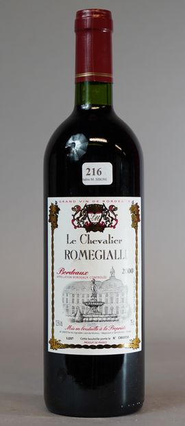 null 216- 12 bouteilles de Bordeaux Le Chevalier Romegialli 2000