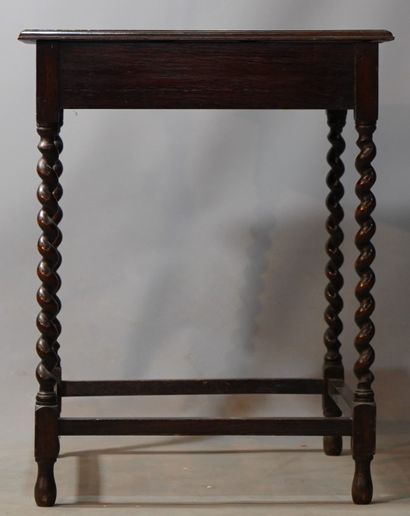 null 460- Table de salon en bois Pieds torsadés 71 x 55 x 54 cm