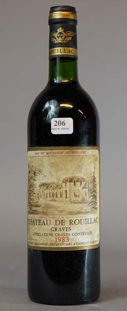 null 206- 12 bouteilles de Château de Rouillac, Graves 1983