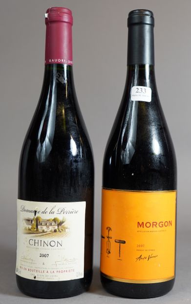 233- 18 bouteilles de vins de Loire et Beaujolais...