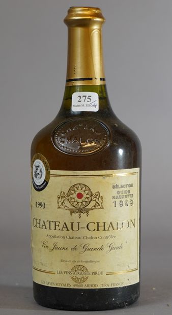 null 275- 2 bouteilles de Château-Chalon Vin Jaune de Grande Garde 1990 et 2 bouteilles...