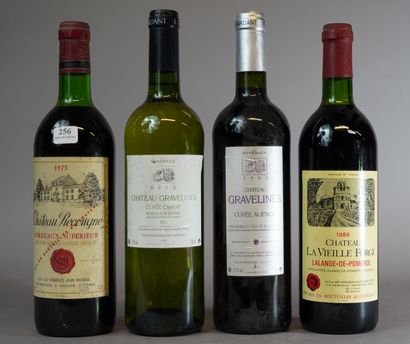 null 
256- Lot de 22 bouteilles dont : Château La Vieille Forge,Lalande de Pomerol...