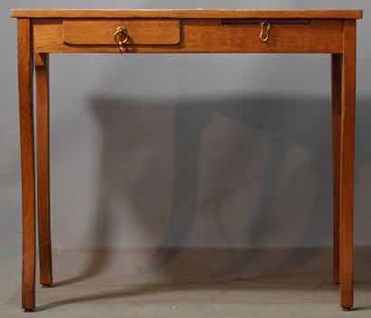 null 443- Table bureau en bois à un tiroir et une tablette 69 x 80 x 43 cm