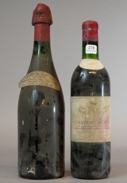 null 278- 1 bouteille de Château Morin 1967 On y joint 1 bouteille de Vertus Rou...