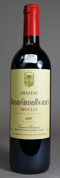 null 219- 6 bouteilles de Château Branas Grand Poujeaux, Moulis en Médoc 1997 (75...