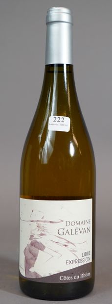 null 222- 6 bouteilles de Côtes du Rhône Blanc Domaine Galévan Libre Expression 2014...