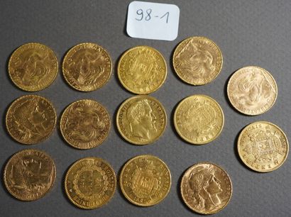 null 98.1- 14 pièces de 20 F en or