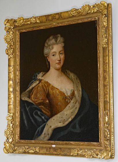null 25- Ecole Française XVIIIème siècle " Portraits d'homme et femme'' Deux huiles...