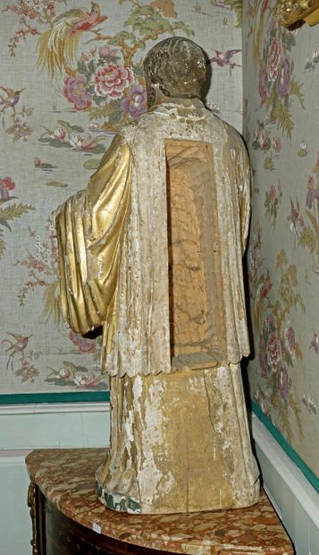 null 62- " Prédicateur Jésuite " Sculpture en bois doré Art hispanique (Accidents...