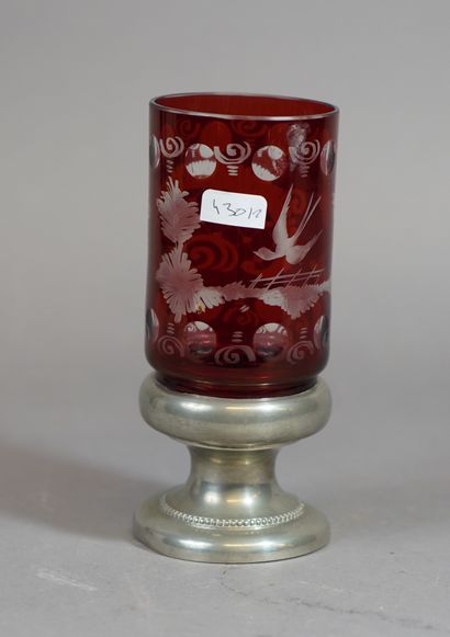 null 430- Vase et verre en cristal de Bohême