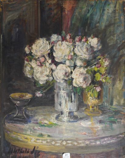 57- Mathilde SEE ''Bouquet de roses blanches...