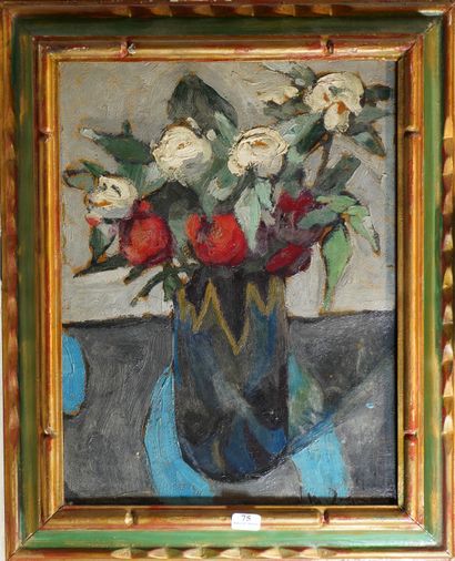 75- Nelie JACQUEMART (?) ''Vase de fleurs''...