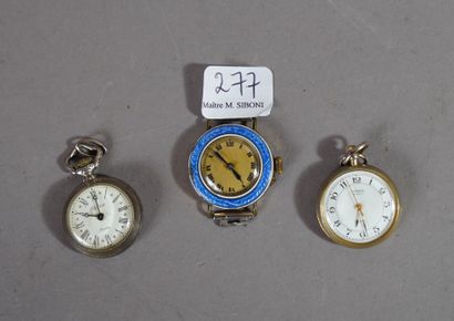 277- Deux montres de col et boîtier de montre...