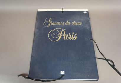  10- Album sous-chemise in-folio double page de textes et dix gravures du Vieux Paris...