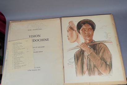  13- A. BOULLARD-DEVE ''Vision de l'Indochine'' Volume d'études, pastels et gouaches...