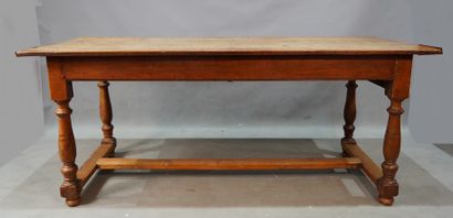 null 387- Table rectangulaire de salle à manger en bois Travail rustique 78 x 185...