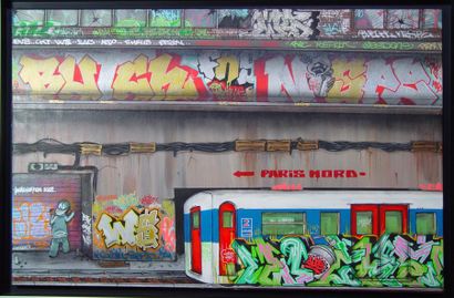 null 5 - BUTCH & PEA
« Paris Nord » 
Acrylique sur toile
signée 
65 x 100 cm
