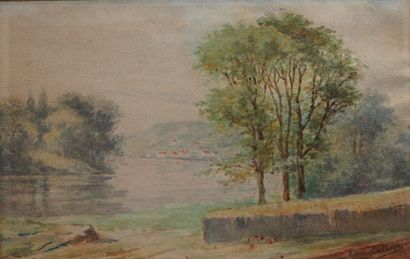 null 86- Eugène AUTRAN

''Paysage au lac''

Aquarelle signée en bas à droite

15...