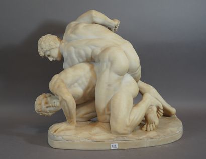 144- Ecole Française 
''Les lutteurs'' 
Sculpture...