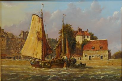 null 76- C.J. ROSENBAUM (?)

''Bateau au port''

Huile sur toile

24 x 65 cm