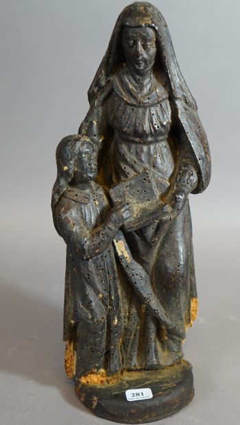 281- ''Vierge à l'Enfant'' 
Sculpture en...