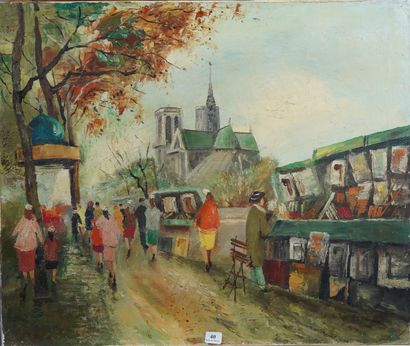  40- LAKATOS 
''Les quais de la Seine'' 
Huile sur toile signée au dos'' 
46 x 55...