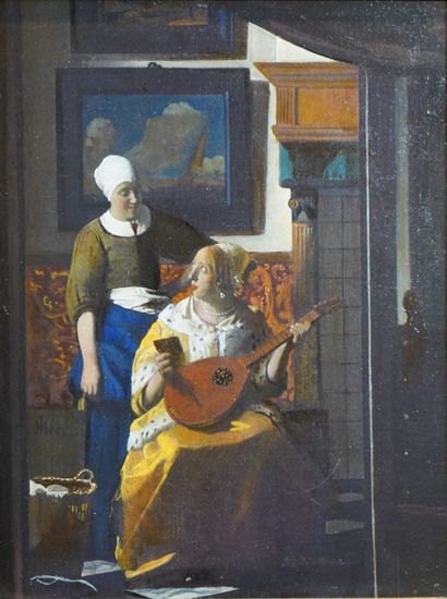 null 30- Galerie Troubetzkoy VERMEER (d'après) ''La lettre d'amour'' 20 x 23 cm