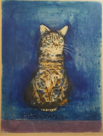 43- ''Le chat'' Estampe 67 x 50 cm