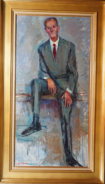null 39- Christian CAILLARD ''Portrait d'homme'' Huile sur toile signée en bas à...