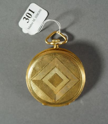 null 301- Montre de gousset chronomètre en or jaune Plaque intérieur métal Pds :...