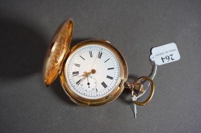 264- Montre de gousset chronographe en or...