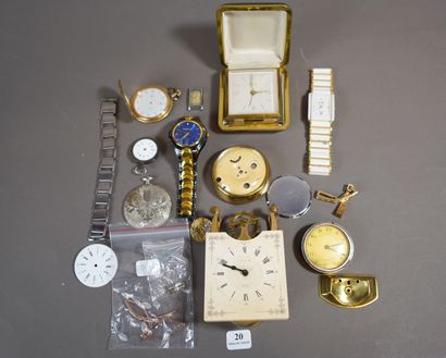 null 20- Lot de montres, boîtiers de montres et divers