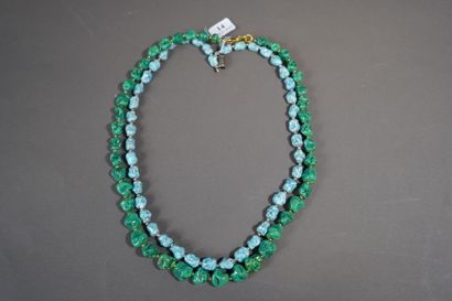 null 14- Deux colliers baroques en malachite et turquoise