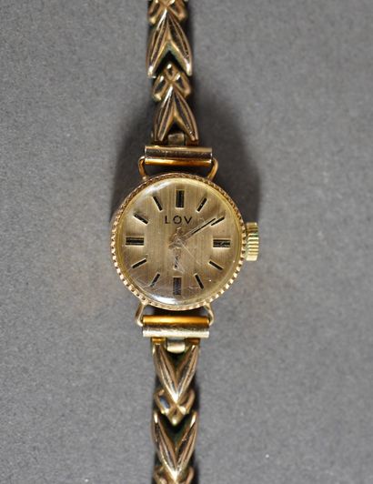 null 113- LOV Montre bracelet de dame en or jaune Pds : 12,20 g