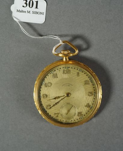 null 301- Montre de gousset chronomètre en or jaune Plaque intérieur métal Pds :...
