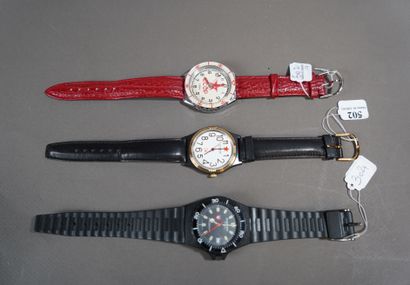 null 502- Lot of 3 watches :2 URSS (UCCP) and 1 Swiss Army