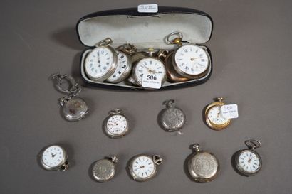 null 506- Lot of 15 neck watches, some silver or gold plated