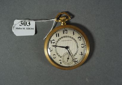 null 303- Montre de gousset chronomètre en or jaune Mouvement à cylindre Pds : 55,20...