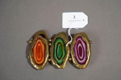 null 3- Agate and gold metal bracelet