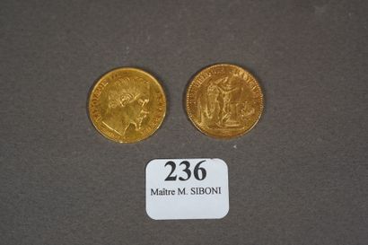 null 236 Deux pièces de 20 F en or