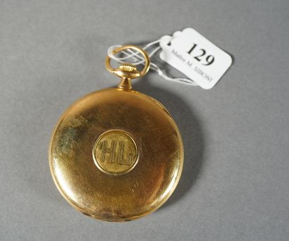 null 129- LONGINES 14K gold pocket watch Pds: 58 g