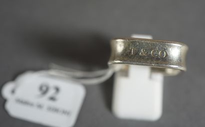 null 92- TIFFANY & Co Rectangular silver ring TDD : 58