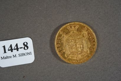 null 144-8- Pièce de 40 Lires Napoléon et Roi d'Italie en or (frais de vente : 6...