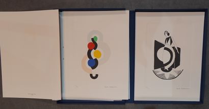 null 48- Sonia DELAUNAY (1885-1979) d'après Coffret dit ''Boîte objet'' avec 4 lithographies...