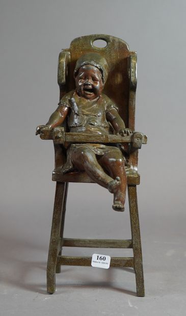 null 160- Léopold STEINER ''Le bébé crieur'' Bronze H : 32 cm