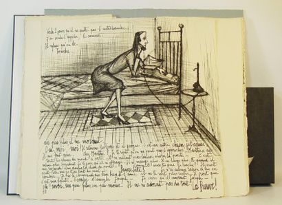 Bernard BUFFET & Jean COCTEAU La voix humaine", 1957 In Folio comprenant: 22 pointes...