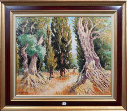 22- Georges BORDONOVE ''Les arbres'' Huile...